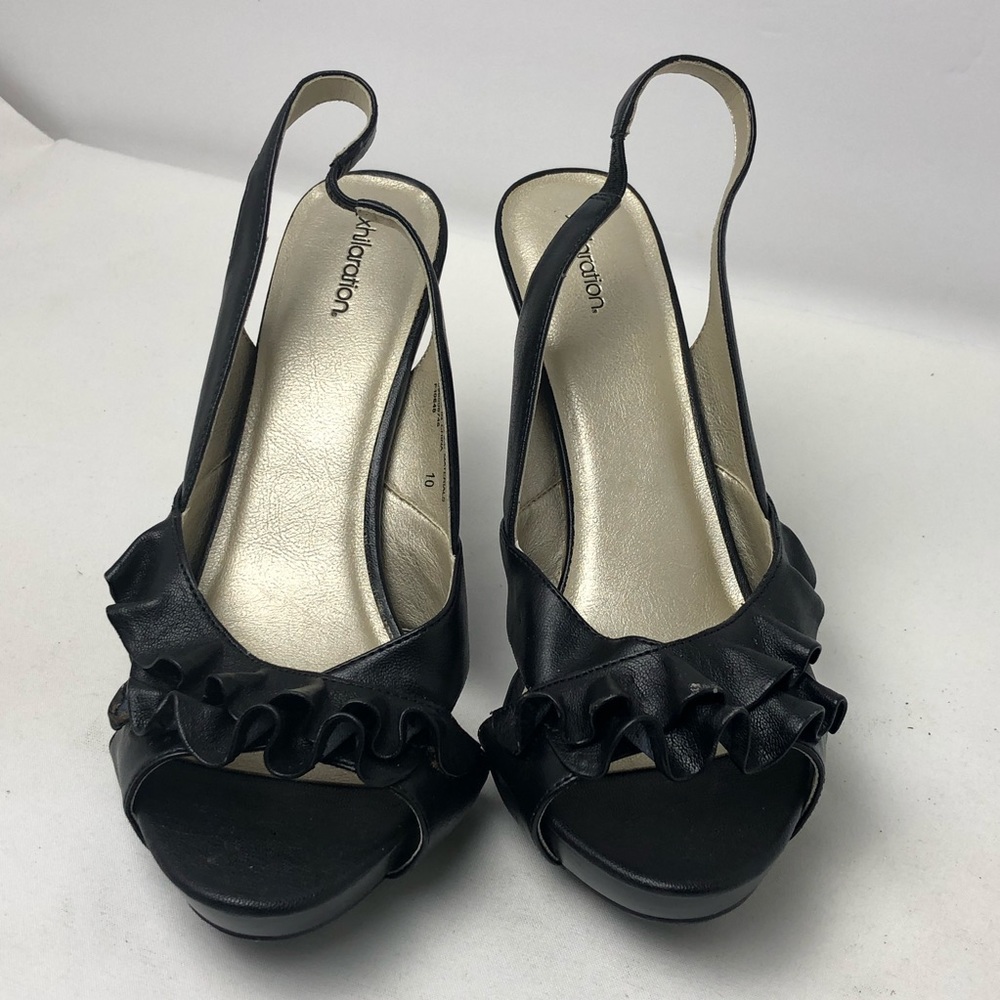 XHILARATION black peep toe heels size 10 New